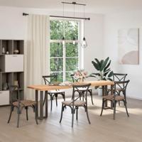 Console tafelpoten 2 st T-vormig 38x25x(72-73)cm staal naturel - thumbnail