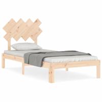 Bedframe met hoofdbord massief hout - thumbnail