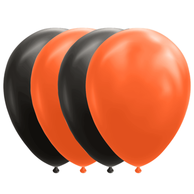 Ballonnen Set Zwart/Oranje (10st)