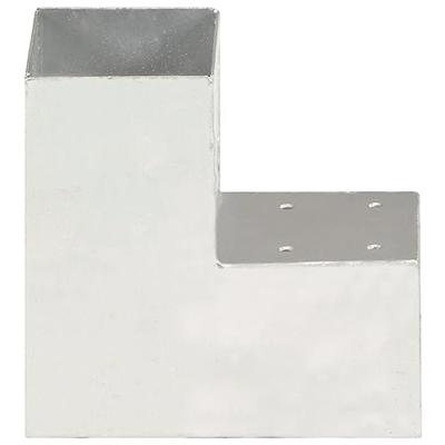 Paalverbindingen 4 st L-vorm 91x91 mm gegalvaniseerd metaal