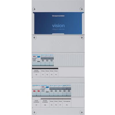 Groepenkast Hager VKG33 E-F 6-groepenverdeler met fornuisgroep en hoofdschakelaar 2x ALS 30mA 1-fase