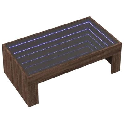 Salontafel met Infinity LED 90x50x30 cm bruin eikenkleurig Salontafel met Infinity LED 90x50x30 cm bruin eikenkleurig