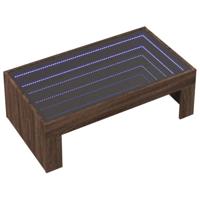 Salontafel met Infinity LED 90x50x30 cm bruin eikenkleurig - thumbnail