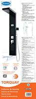 Douchekolom Rousseau Torquay Zwart ABS 126,6 x 20 cm Hydromassage - thumbnail