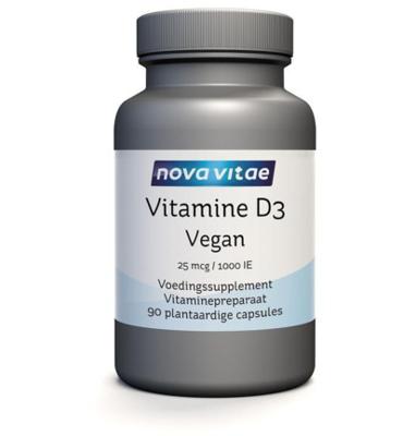 Nova Vitae Vitamine D3 1000IE/25mcg vegan 90 Vegetarische capsules Nova Vitae Vitamine D3 1000IE/25mcg vegan 90 Vegetarische capsules