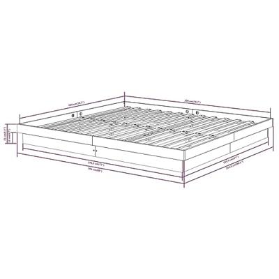 Bedframe massief hout wit 200x200 cm Bedframe massief hout wit 200x200 cm