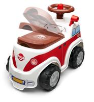 Vintage minivandrager met stoel die open kan en stuurwiel met claxon - thumbnail