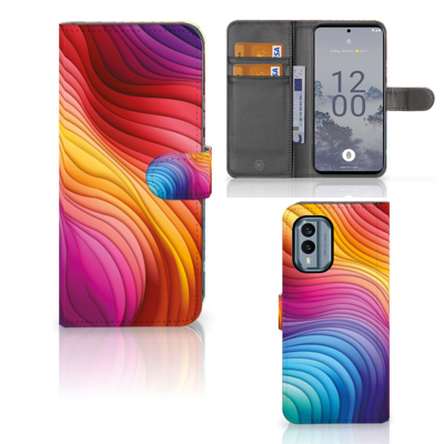Book Case voor Nokia X30 Regenboog Book Case voor Nokia X30 Regenboog