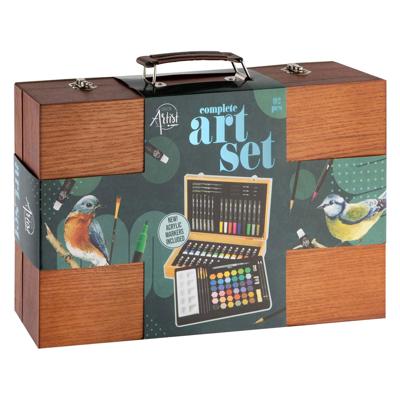 Creative Craft Group Luxe houten tekenkoffer - 92-delig Creative Craft Group Luxe houten tekenkoffer - 92-delig
