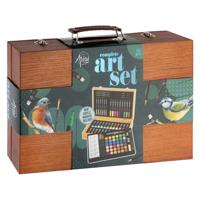 Creative Craft Group Luxe houten tekenkoffer - 92-delig - thumbnail