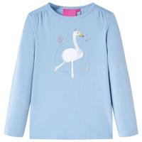 Kindershirt met lange mouwen zwanenprint 116 lichtblauw - thumbnail