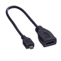 ROLINE HDMI High Speed Kabel met Ethernet, HDMI F - Micro HDMI M, 0,22 m - thumbnail