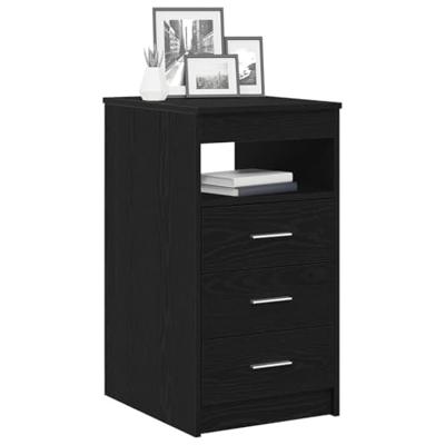 Ladekast 40x50x76 cm bewerkt hout zwart eikenkleurig Ladekast 40x50x76 cm bewerkt hout zwart eikenkleurig