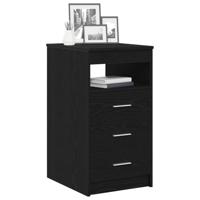 Ladekast 40x50x76 cm bewerkt hout zwart eikenkleurig - thumbnail