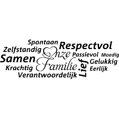 Onze familie, woord cloud - Muursticker Onze familie, woord cloud - Muursticker