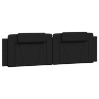 Hoofdbordkussen 180 cm kunstleer zwart - thumbnail