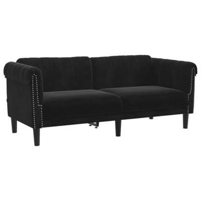 2-zitsbank fluweel zwart 2-zitsbank fluweel zwart