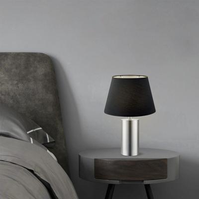 Lampenkap ovaal schuin | taps | katoen | stoffen lampenkap voor tafellamp | lampenkap met E27 fitting | B24cm H14cm | zwart