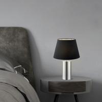 Lampenkap ovaal schuin | taps | katoen | stoffen lampenkap voor tafellamp | lampenkap met E27 fitting | B24cm H14cm | zwart - thumbnail
