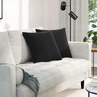 Sofa Kussens 2 pcs Zwart 45 x 45 cm Katoen Stof - thumbnail