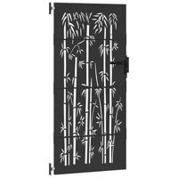 Tuinpoort met slot Zwart 105 x 175 cm Poedergecoat staal - thumbnail