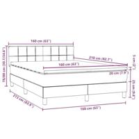 Boxspring met matras fluweel roze 160x210 cm - thumbnail