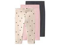 lupilu Set van 3 kinder capri leggings (roze/beige/grijs, 98/104) - thumbnail