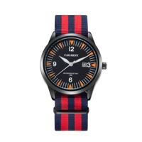 CAGARNY 6859 beknopte stijl Ultra dun waterdicht Quartz Wrist Watch with gestreepte Nylon Band - thumbnail