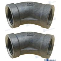 GS30560 - ELLEBOOG 45 H-H ROESTVRIJ STAAL 3/8" (2 - thumbnail