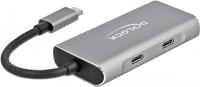Delock 63260 USB-C (USB 3.2 Gen 2) multiport hub 4 poorten Grijs - thumbnail
