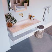 MONDIAZ ALAN-DLUX 100cm planchet Ostra. Vrijhangende wastafel CLOUD midden zonder kraangat, kleur Ostra. - thumbnail