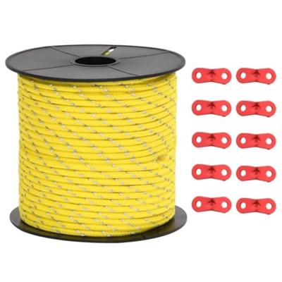 VidaXL Tentscheerlijn met reflecterende strips en spanners 50 m 4 mm VidaXL Tentscheerlijn met reflecterende strips en spanners 50 m 4 mm