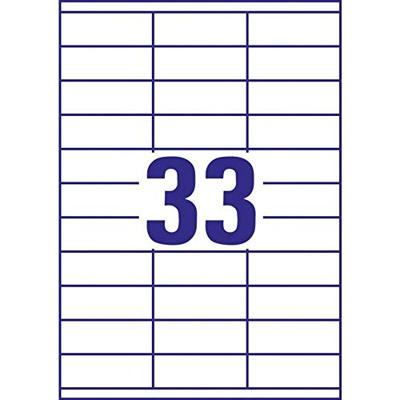 Avery Zweckform 3421, Universele etiketten, Ultragrip, wit, 100 vel, 33 per vel, 70 x 25,4 mm Avery Zweckform 3421, Universele etiketten, Ultragrip, wit, 100 vel, 33 per vel, 70 x 25,4 mm