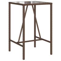 Tuinbartafel 70x70x110 cm poly rattan bruin - thumbnail