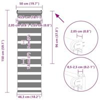 VidaXL Zebra blind 50x150 cm stofbreedte 55,9 cm polyester marmerbeige - thumbnail