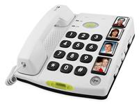 Doro Secure 347 snoergebonden grote toetstelefoon met 4 directe keuzetoetsen incl. 2 mobiele noodwaarschuwingsarmgevers, wit - thumbnail