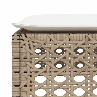 8-delige Loungeset met kussens poly rattan beige