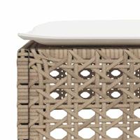 8-delige Loungeset met kussens poly rattan beige - thumbnail