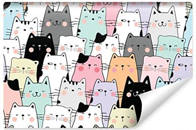 Fotobehang - Kleurrijke cartoon katten, ook mooi voor in een kinderkamer, 11 maten, inclusief behanglijm Fotobehang - Kleurrijke cartoon katten, ook mooi voor in een kinderkamer, 11 maten, inclusief behanglijm