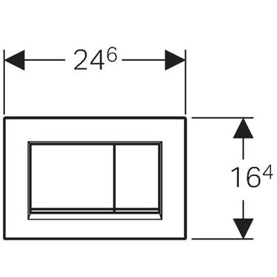 Geberit Sigma 20 (ex Sigma 30) bedieningspaneel chroom/mat chroom voor Sigma reservoirs 8cm (UP720) en 12cm (UP320)