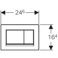 Geberit Sigma 20 (ex Sigma 30) bedieningspaneel chroom/mat chroom voor Sigma reservoirs 8cm (UP720) en 12cm (UP320) - thumbnail