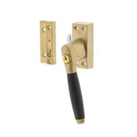 Intersteel Raamsluiting rechts Ton 400 SKG1 afsluitbaar - messing getrommeld/ebbenhout - thumbnail