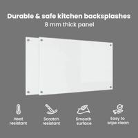 VidaXL Keuken achterwand 2 pcs doorzichtig 100 x 60 cm gehard glas - thumbnail