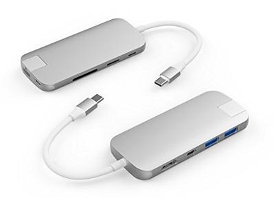 Hyper HD247B-gray Hyperdrive Slim 8-in-1 hub voor MacBook en USB-C apparaten, grijs