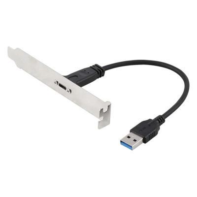 20cm paneel beugel Header USB-C / Type-C Female naar USB 3.0 mannelijke uitbreiding draad Connector kabel snoer