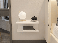 Zwevend nachtkastje RAMEN 45 cm wit - thumbnail