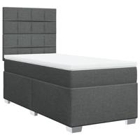 Boxspring met matras stof donkergrijs 140x200 cm - thumbnail