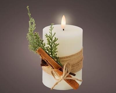 LED kaars Lumineo Wit Beige ø 7,5 x 13 cm (AA)