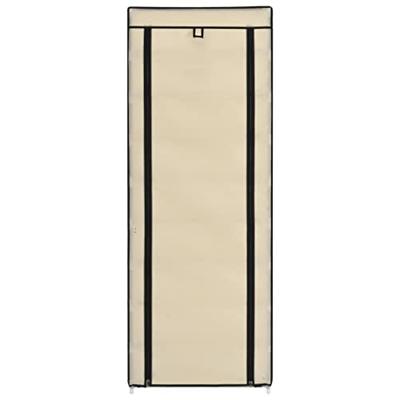 Schoenenkast met hoes 57x29x162 cm stof crme