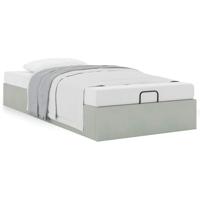 Bedframe zonder matras 90x200 cm fluweel lichtgrijs - thumbnail